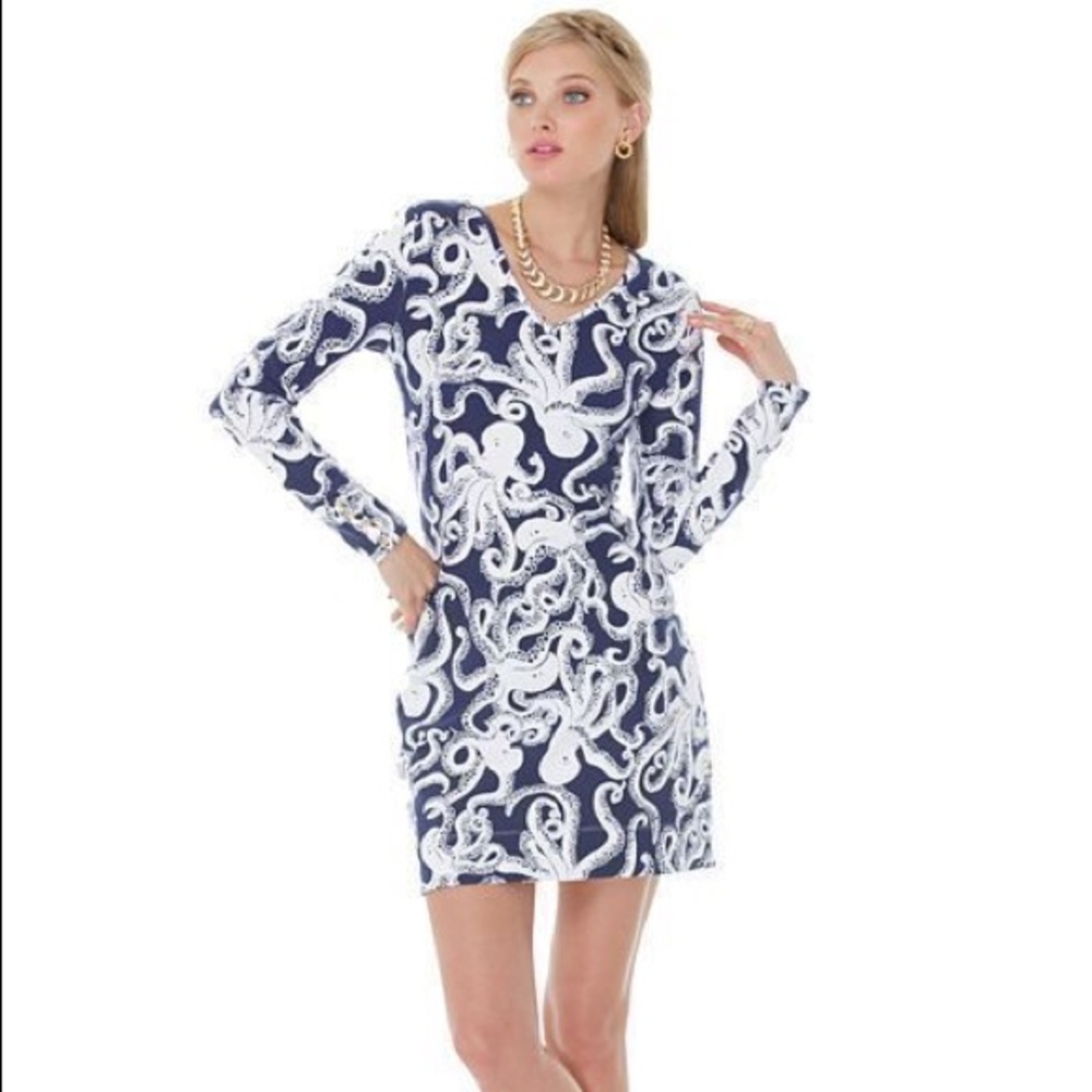 LILLY PULITZER | Daylin Terry Dress in Bubbly Blue Octopus 🐙